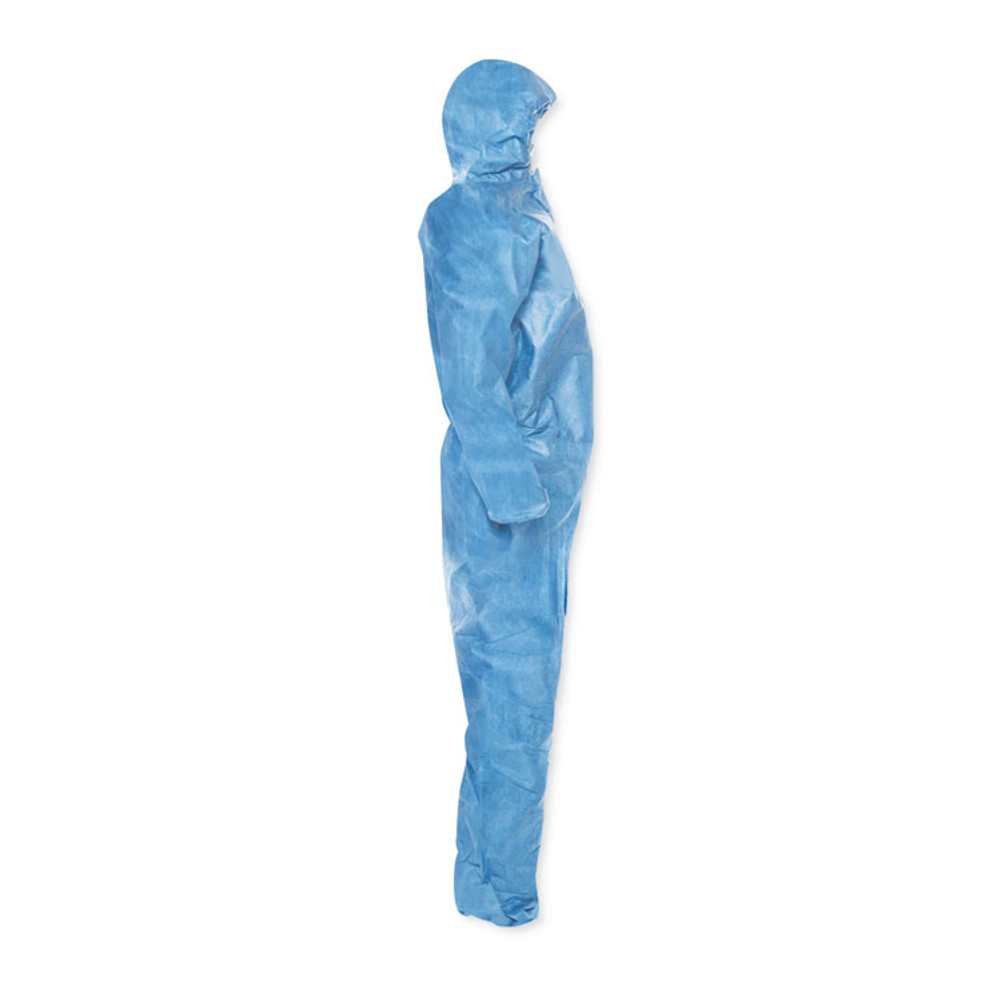 SMITH AND WESSON KleenGuard™ 58513 A20 Elastic Back Wrist/Ankle Hooded Coveralls, Large, Blue, 24/Carton