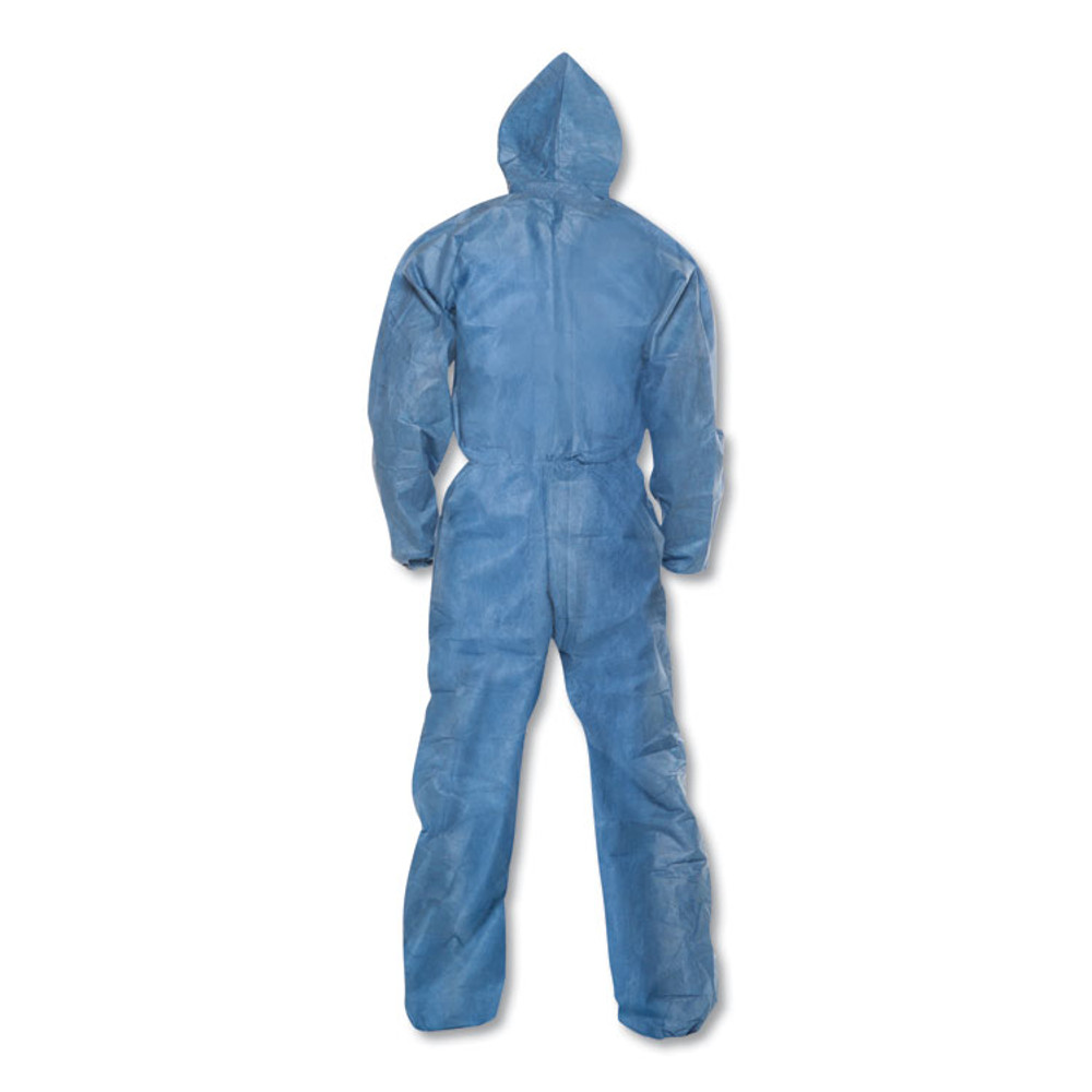 SMITH AND WESSON KleenGuard™ 58513 A20 Elastic Back Wrist/Ankle Hooded Coveralls, Large, Blue, 24/Carton