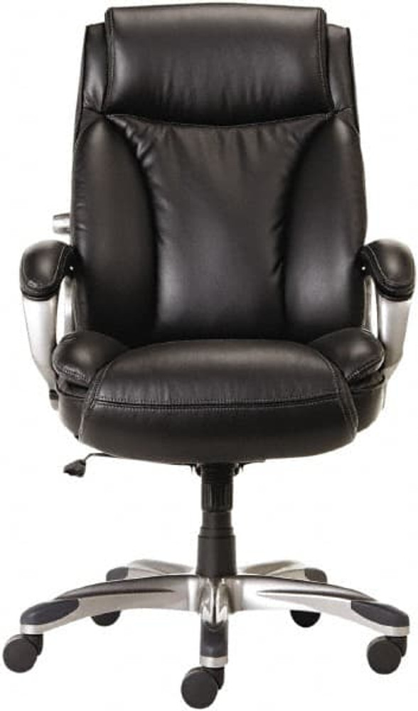 ALERA ALEVN4119 Task Chair:  Leather,  Adjustable Height,  19-1/3 to  22-4/9" Seat Height,  Black