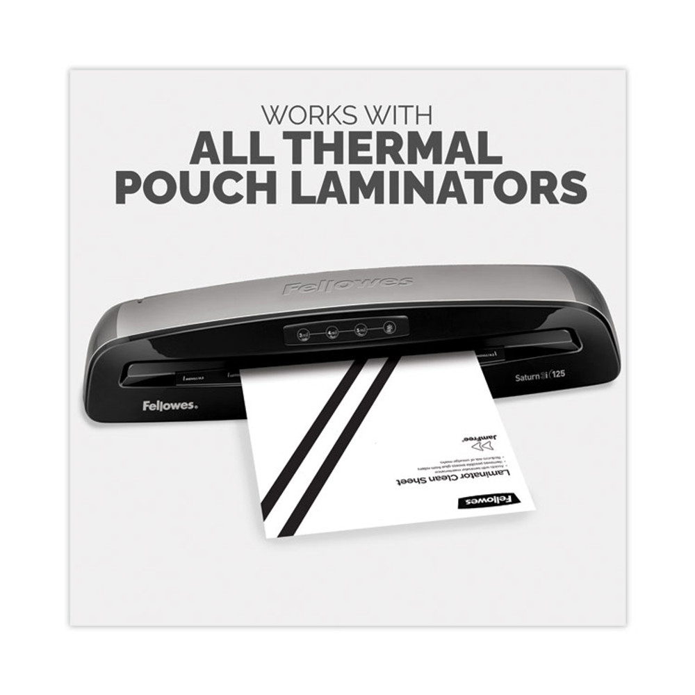 FELLOWES MFG. CO. 5320603 Laminator Cleaning Sheets, 3 to 10 mil, 8.5" x 11", White, 10/Pack