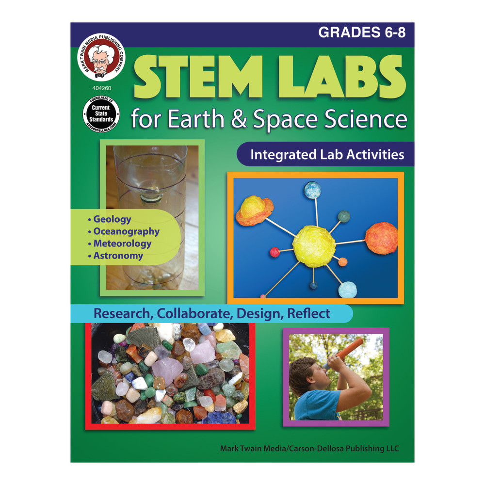 Foster creativity, teamwork and critical thinking in your classroom through science! The activities in this workbook allow students to build essential skills they can apply in the real world.  Introduces geology, oceanography, meteorology and astronomy subject matter to get students interested in science. 26 labs with instructional and assessment materials make it easy to integrate earth and space science concepts into your science curriculum.  STEM-based labs help students build scientific inquiry, content knowledge and technological design skills.  Meets Common Core standards.  Suitable for students in sixth through eighth grade.