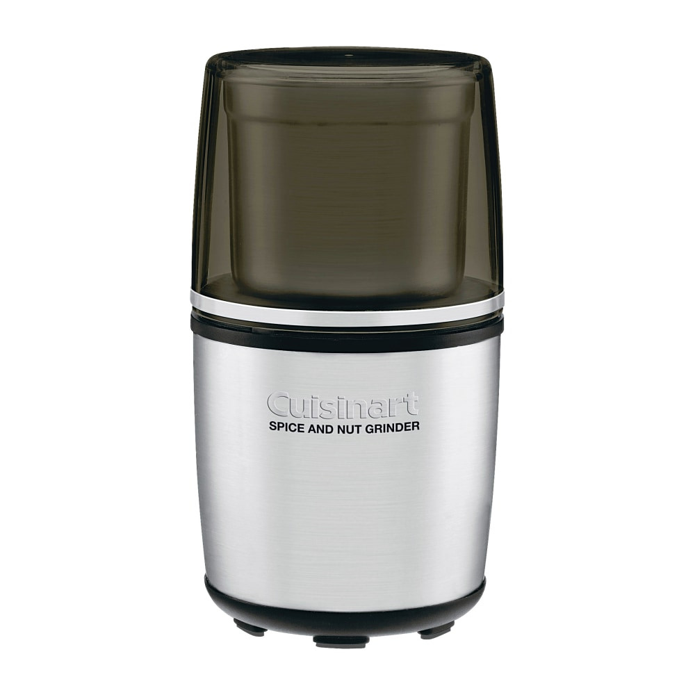 There?s nothing like the smell and taste of freshly ground spices. And with the Cuisinart SG-10 Spice & Nut Grinder it?s easier than ever to efficiently grind any spice or create original, tantalizing spice blends.  The blades are exclusively designed to grind spices and nuts and the simple press-down lid starts the grinding process with one touch, sealing in all the finely ground spices.