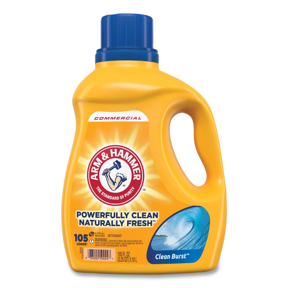 CHURCH & DWIGHT CO., INC Arm Hammer™ 3320050024 Dual HE Clean-Burst Liquid Laundry Detergent, 105 oz Bottle, 4/Carton