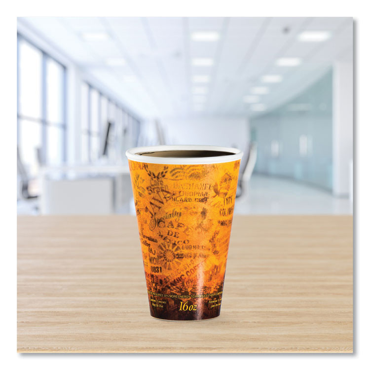 DART 16U16ESC Fusion Escape Foam Hot/Cold Cups, 16 oz, Brown/Black, 1,000/Carton