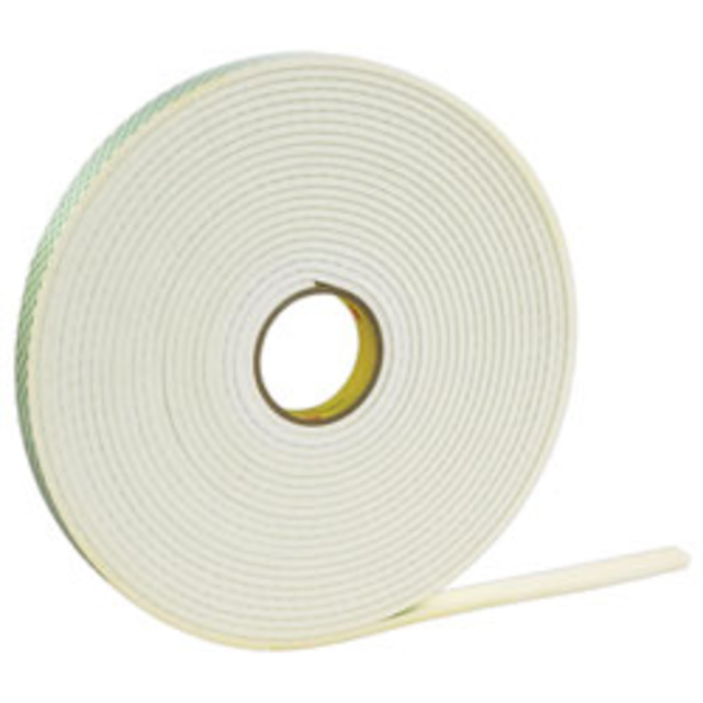 Fills gaps on irregular surfaces, distributes stress, seals, cushions, dampens vibrations, and resists impact.  Premium grade double-sided foam tape - 1/16in open cell polyurethane foam with firm acrylic adhesive.  Ideal for many indoor applications or for exterior applications where the tape will be protected from the environment.  Acrylic adhesive features high bond strength and high temperature and solvent resistance.  Conformable foam with high sheer strength.  Ideal temperature range is 70 deg. F. - 100 deg. F.
