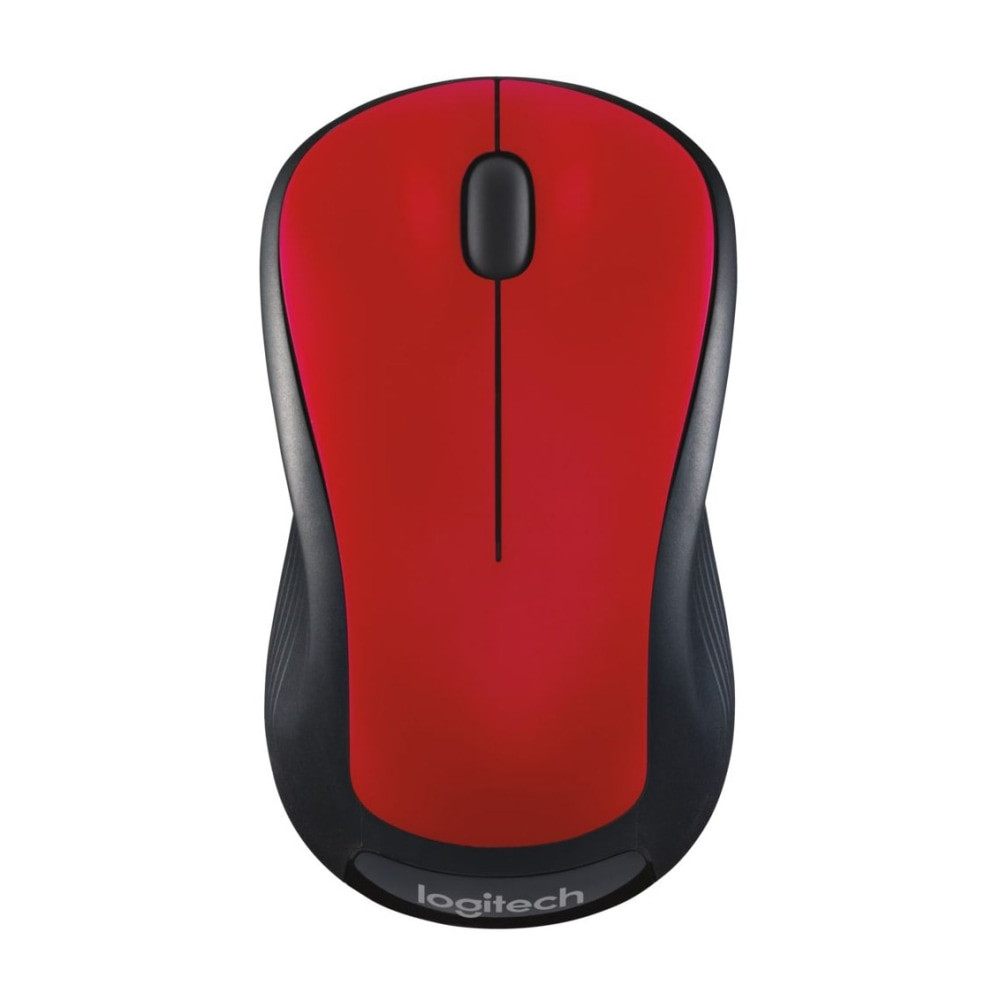 Made for comfortable use with either hand, the Logitech optical mouse is wireless to allow you to work and game from just about anywhere. The ultra-compact receiver can stay seated in your devices USB port, even when you are on the go.  Smart sleep mode extends battery life.  Nano receiver is small enough to stay in the USB port and does not need to be stowed, even during travel.  M310 wireless optical mouse features advanced 2.4GHz wireless connectivity to help eliminate the need for mouse cords. Provides a reliable connection with virtually no delays or dropouts.  Provides smooth, responsive cursor control on a variety of surfaces.  The on/off switch also helps conserve energy. An indicator light lets you know when battery needs changing.  The contoured design has soft rubber side grips for comfort.  The mouse M310 comes in red for a great look in just about any environment.