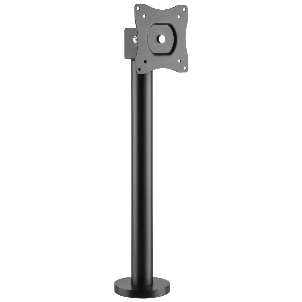 Modernize your checkout space with a Mount-It MI-3795 POS Retail Monitor Mount. This mount can swivel, tilt and rotate to help cashiers easily see the screen.  Compatible with retail POS monitors up to 65in and weighing up to 33 lb.  Tilts up to 45 deg., swivels up to 360 deg. and rotates up to 360 deg..  Base attaches to a desk or counter.  Cords can be routed through the pole.  Connects to VESA patterns 75mm x 75mm and 100mm x 100mm.  Backed by the manufacturer's 5-year limited warranty.