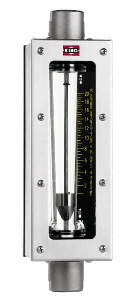 King 761221064D 1" FNPT Port Glass Tube/Stainless Case Flowmeter
