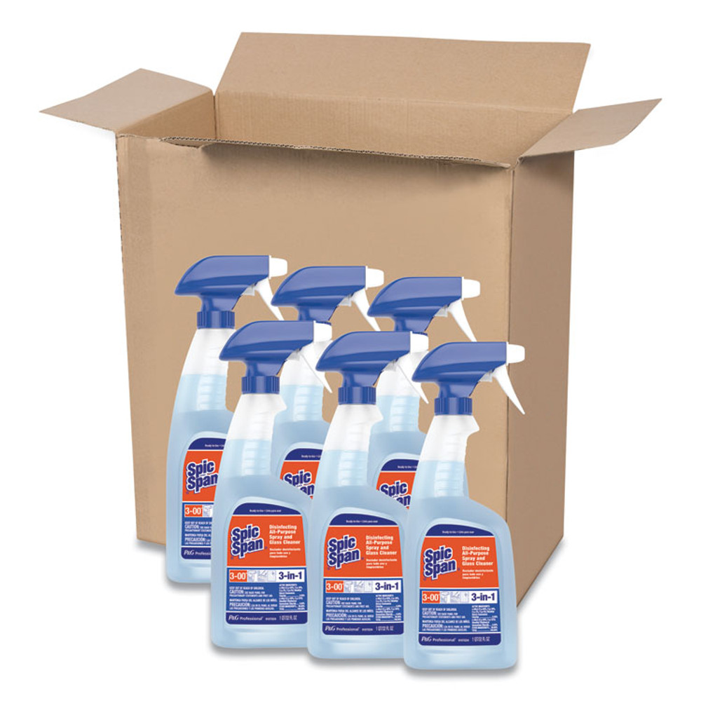 PROCTER & GAMBLE Spic and Span® 75353 Disinfecting All-Purpose Spray and Glass Cleaner, Fresh Scent, 32 oz Spray Bottle, 6/Carton