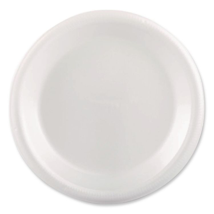 PLASTIFAR SA 12040 Foam Dinnerware, Plate, 9" dia, Poly Bag, White, 125/Sleeve, 4 Sleeves/Pack