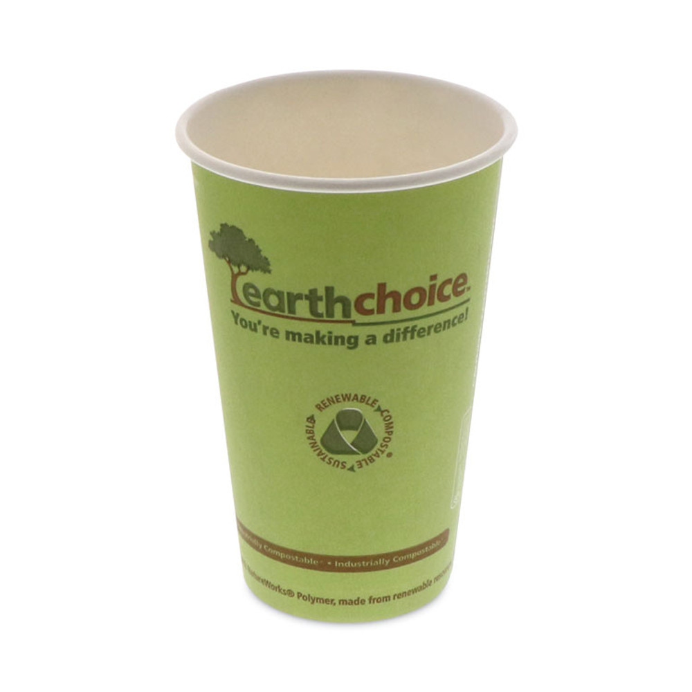 PACTIV EVERGREEN CORPORATION DPHC16EC EarthChoice Compostable Paper Cup, 16 oz, Green, 1,000/Carton