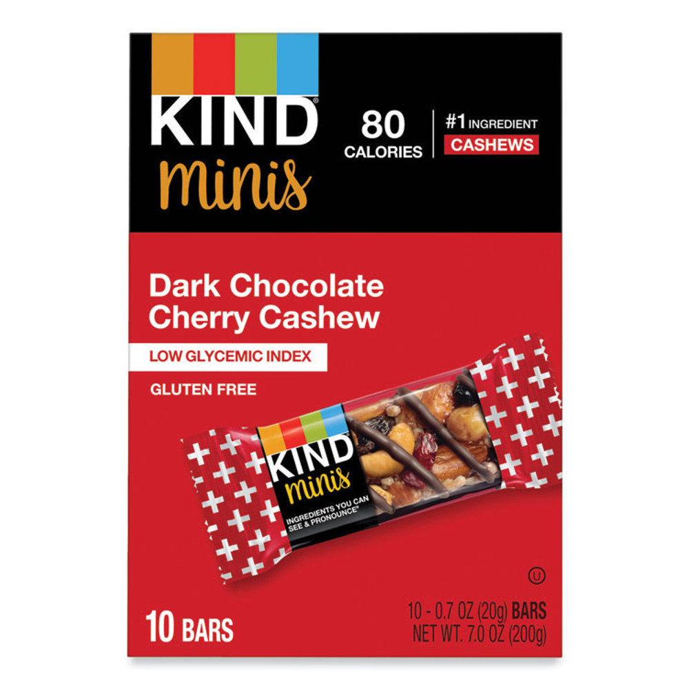 KIND LLC 27962 Minis, Dark Chocolate Cherry Cashew, 0.7 oz, 10/Pack