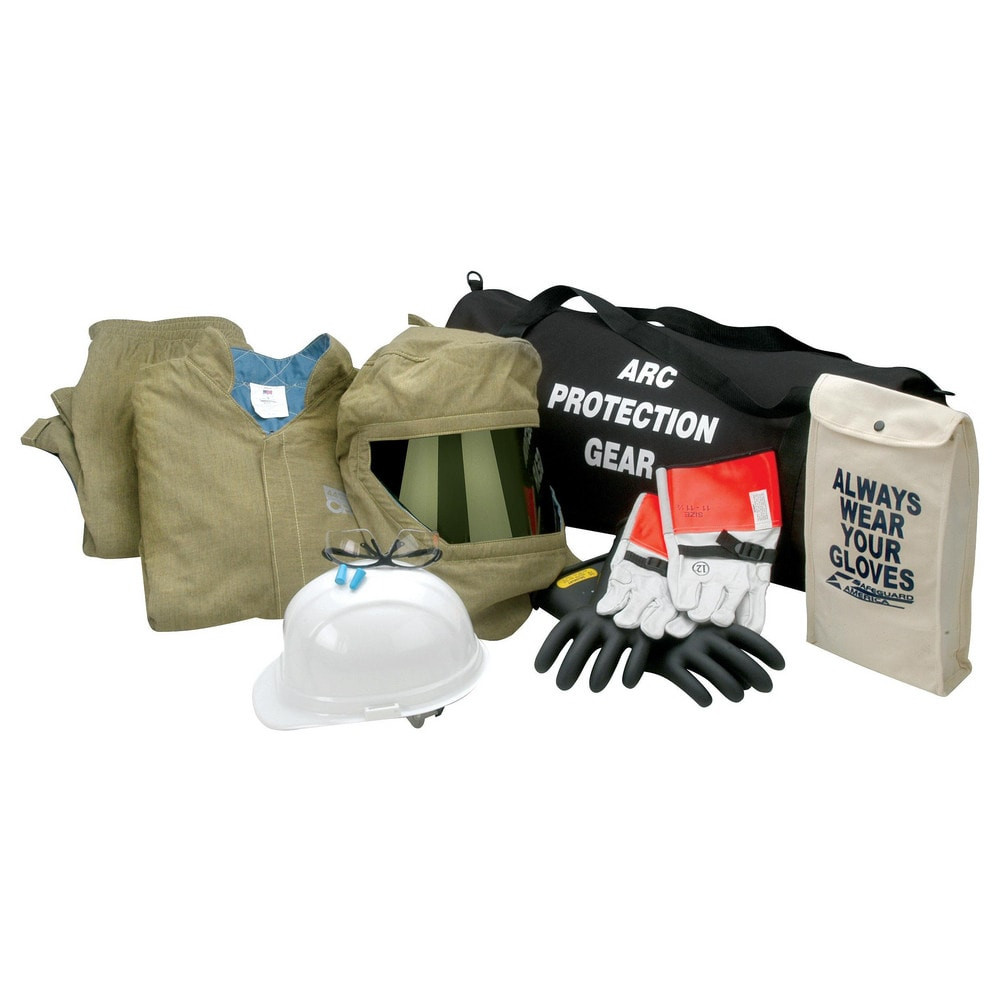 Chicago Protective Apparel AG40-JP-3XL-9 Arc Flash Clothing Kits; Protection Type: Arc Flash ; Garment Type: Jacket; Pants; Hoods ; Maximum Arc Flash Protection (cal/Sq. cm): 40.00 ; Size: 3X-Large ; Glove Type: Electrical Protection Gloves