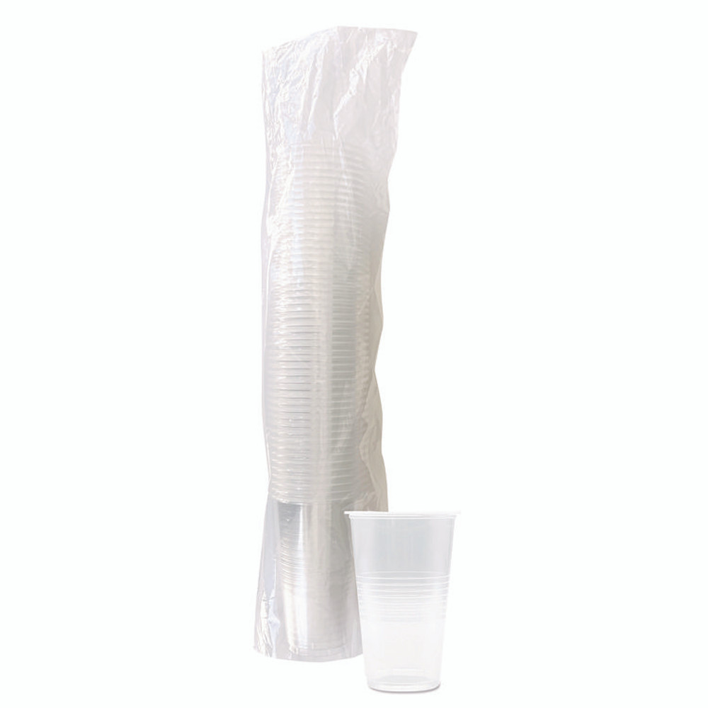 BOARDWALK TRANSCUP20PK Translucent Plastic Cold Cups, 20 oz, Clear, 50/Pack