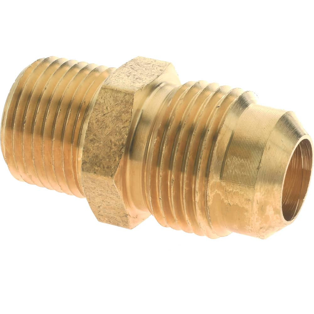 CerroBrass P-U1-8C Brass Flared Tube Connector: 1/2" Tube OD, 3/8 Thread, 45 ° Flared Angle