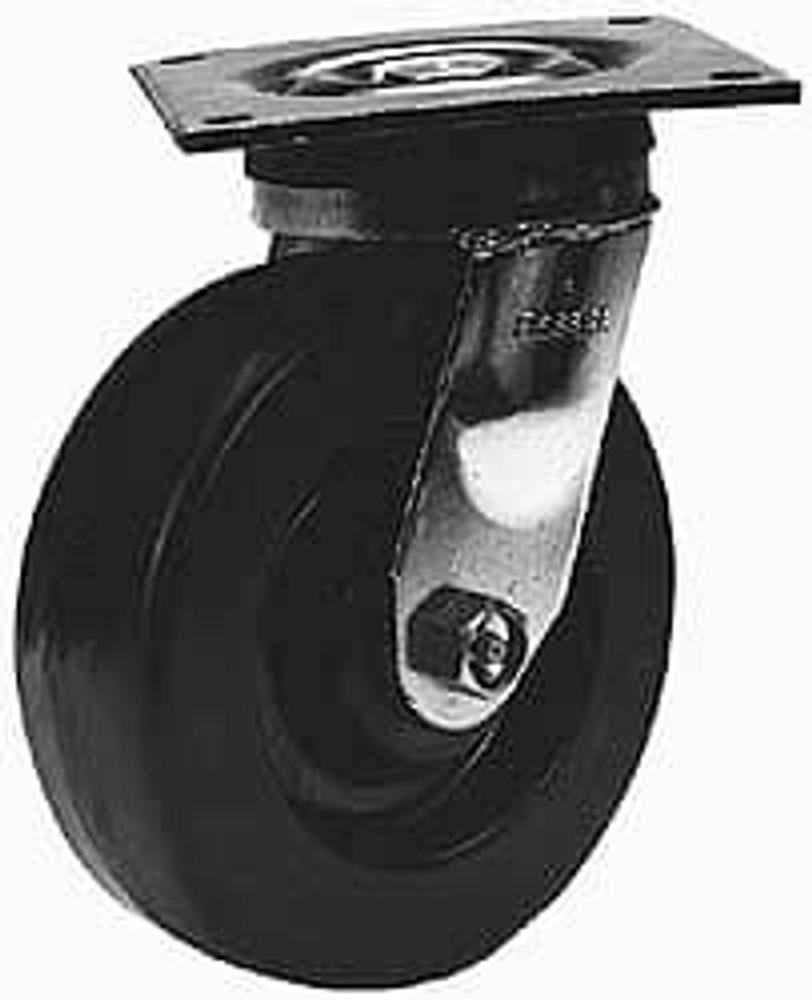 Albion 932TM06201R Rigid Top Plate Caster: Phenolic, 6" Wheel Dia, 2" Wheel Width, 900 lb Capacity, 7-1/2" OAH