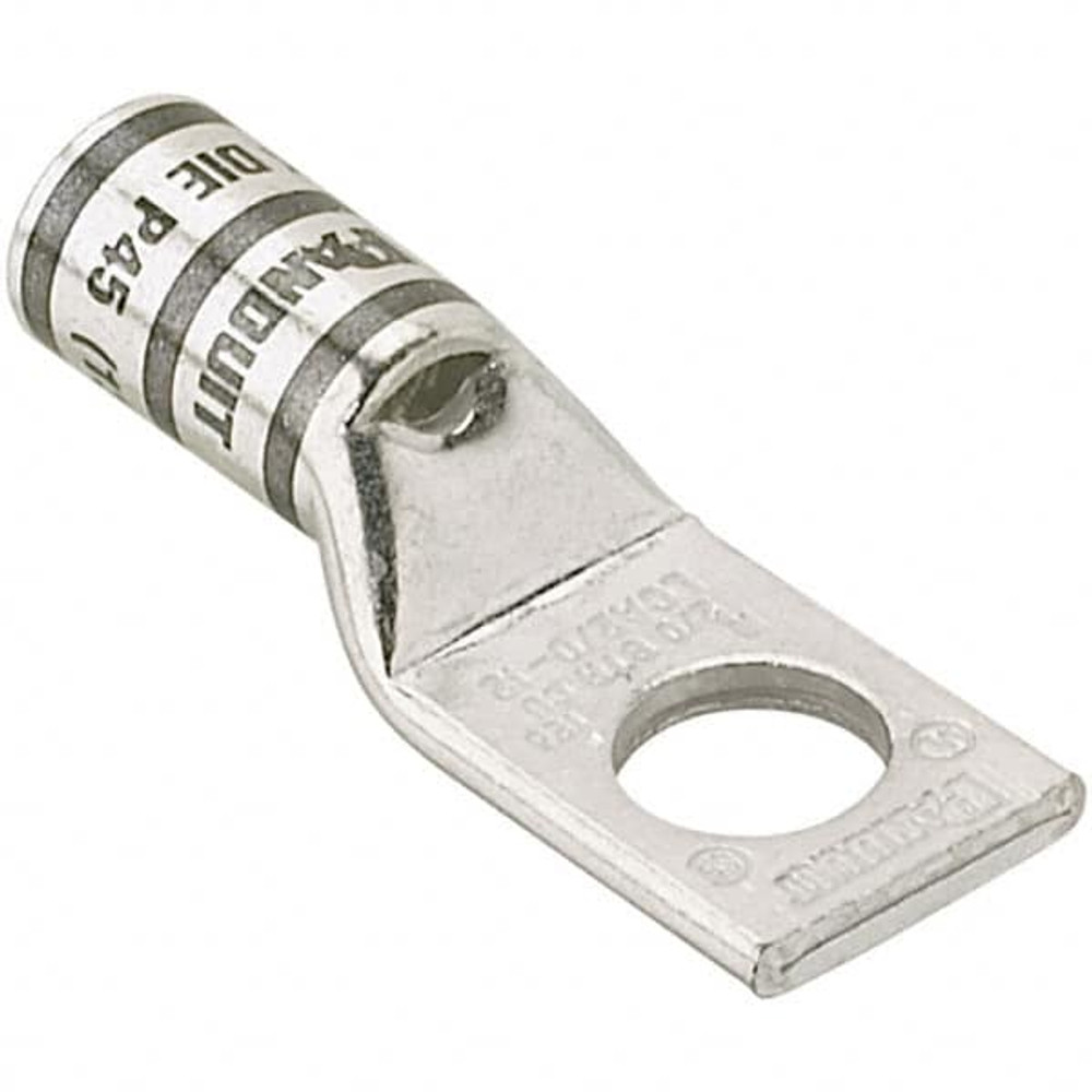 Panduit LCA1/0-14-X Rectangle Ring Terminal: Non-Insulated, 1/0 AWG, Compression Connection