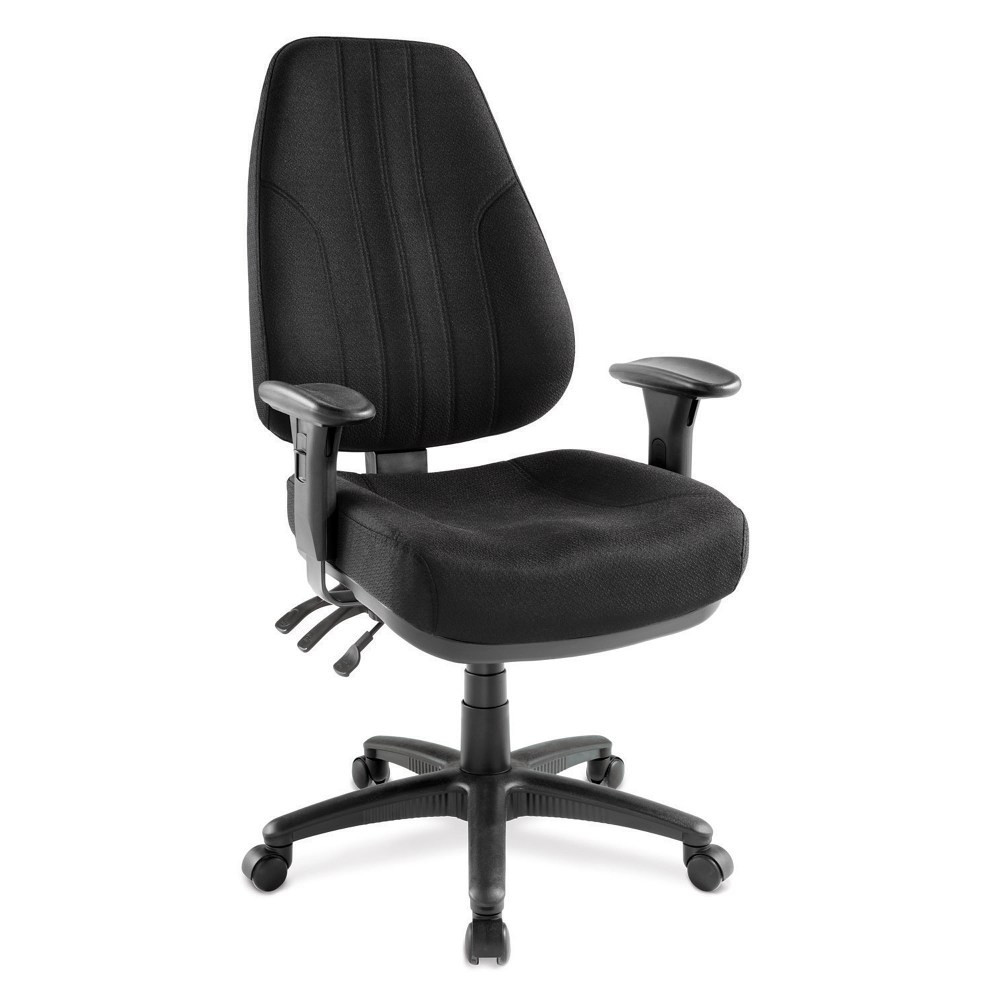 When you choose the right office chair, you will be able to stay comfortable during a long day at the office. Whether you are doing research for your meeting with your new client or review important data trends, this high-back chair makes a great choice. Its articulating seat and back angle allow simple adjustments.  Waterfall seat cushion.  Built-in, extra-thick molded foam padding and a curved back cushion.  1-touch seat-height adjustment. Adjustable back height and angle.  Tilt controls include an adjustable tilt angle, a posture lock and an adjustable forward tilt.  Adjustable arm height and width.  5-star base with dual-wheel casters.  Assembly required.  ADJUSTABLE SEAT HEIGHT  ADJUSTABLE BACK  ADJUSTABLE ARMS  LUMBAR SUPPORT  TILT LOCK  GREENGUARD certified - certified for low chemical emissions: UL.COM/GG - UL 2818. Ranked in two tiers: Certified and Gold.  Tested to meet ANSI/BIFMA Performance Standards - Manufacturer testing has been conducted on this product to meet specific performance requirements and safety standards set forth by the American National Standards Institute (ANSI) and the Business and Institutional Furniture Manufacturers.  Less harsh chemicals - made with fewer harsh chemicals, or safer chemicals than typical alternatives, helping  reduce your use of and exposure to substances that may be more harmful to your health and the environment.