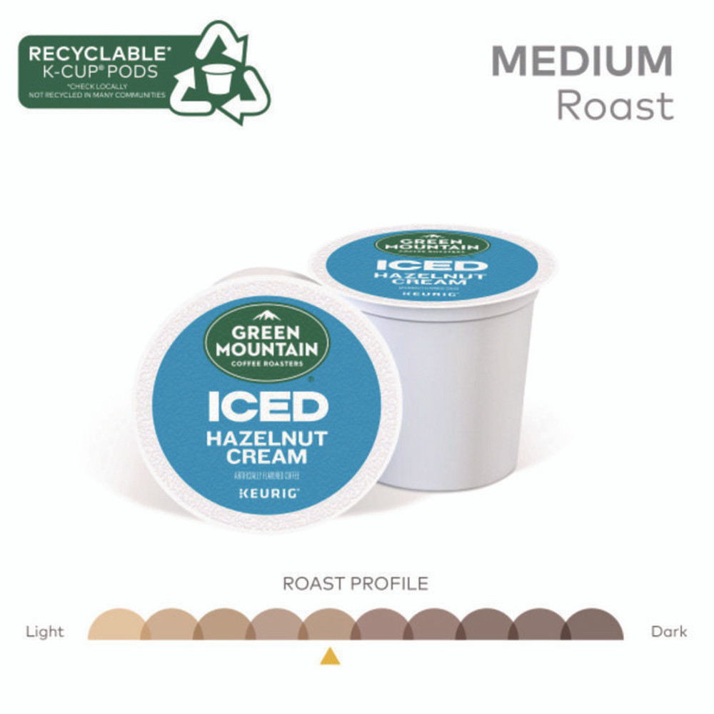 KEURIG DR PEPPER Green Mountain Coffee® 9029 Hazelnut Cream Brew Over Ice Coffee K-Cups, 24/Box