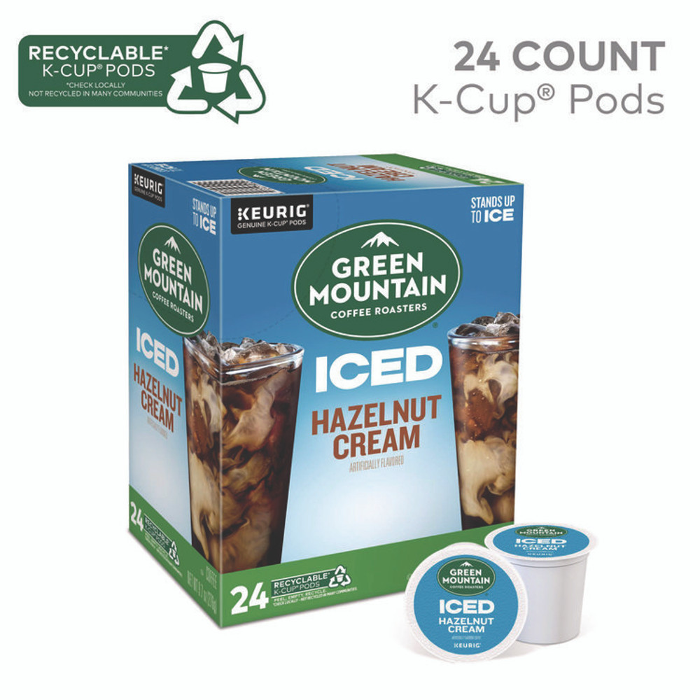 KEURIG DR PEPPER Green Mountain Coffee® 9029 Hazelnut Cream Brew Over Ice Coffee K-Cups, 24/Box