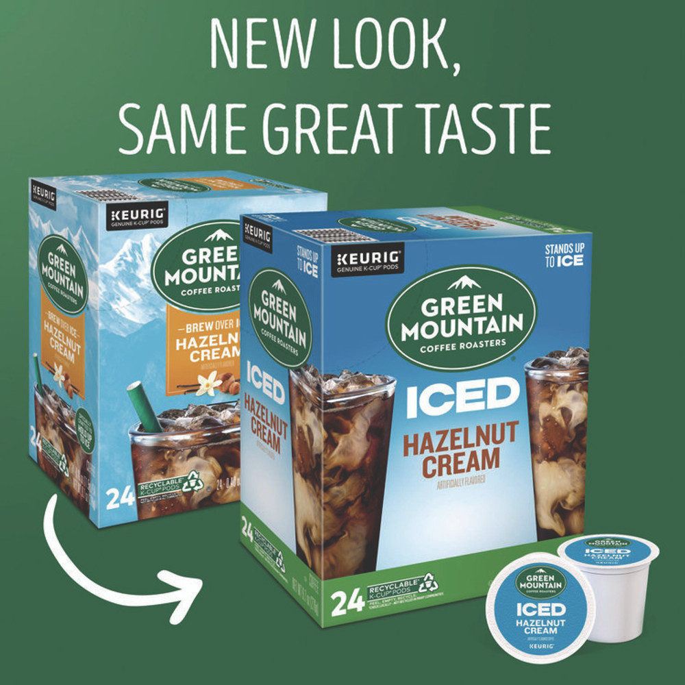 KEURIG DR PEPPER Green Mountain Coffee® 9029 Hazelnut Cream Brew Over Ice Coffee K-Cups, 24/Box