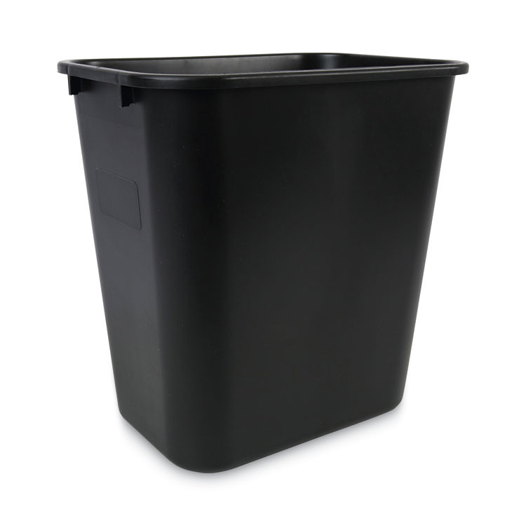 BOARDWALK 28QTWB BLA Soft-Sided Wastebasket, 28 qt, Plastic, Black