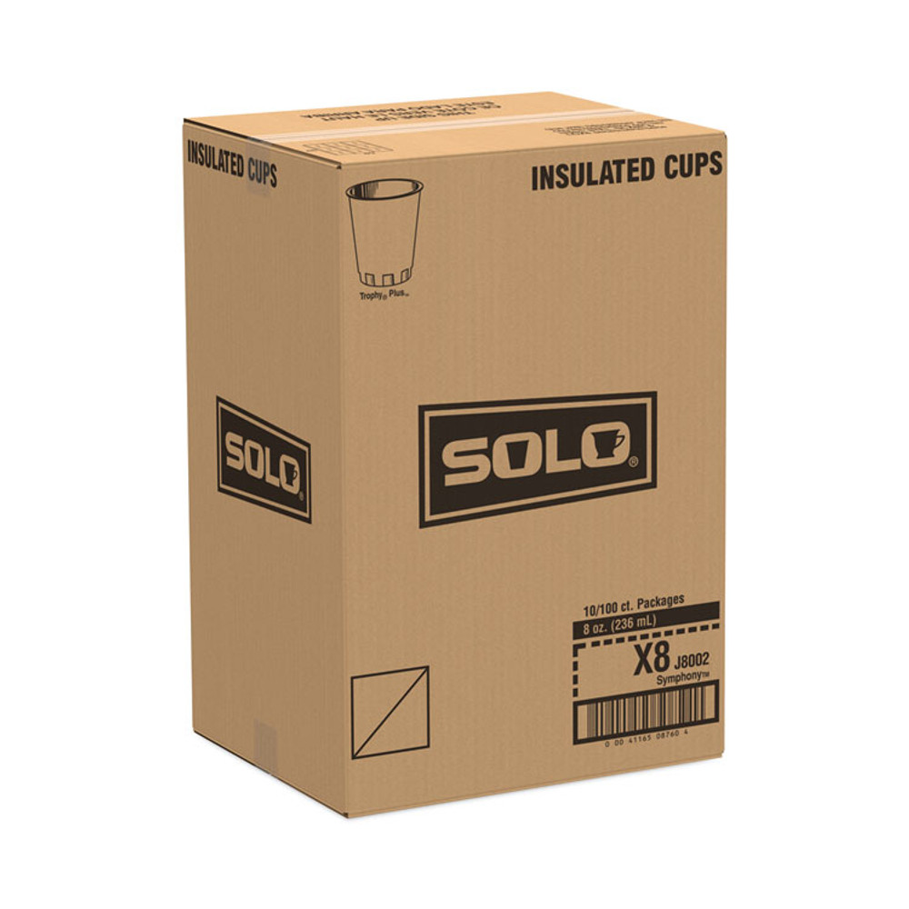 DART X8-J8002 Trophy Plus Dual Temperature Insulated Cups in Symphony Design, 8 oz, Foam, Beige, 1,000/Carton