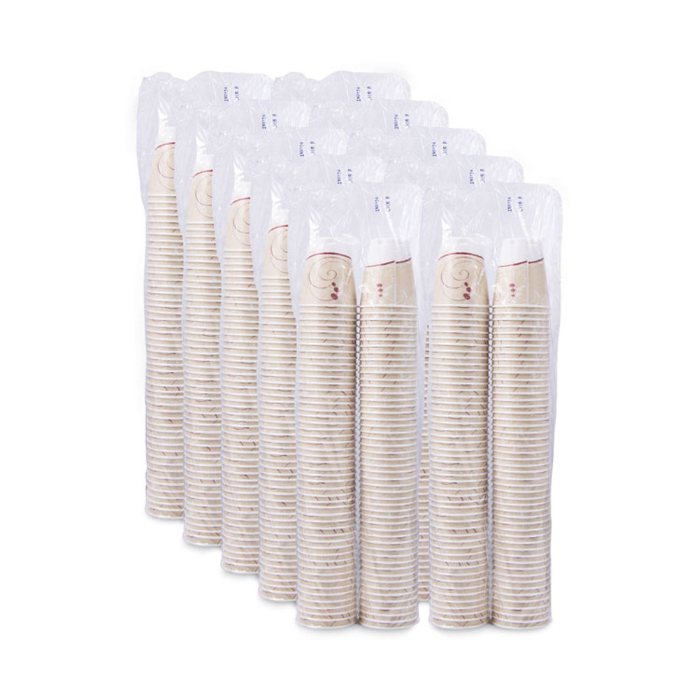 DART X8-J8002 Trophy Plus Dual Temperature Insulated Cups in Symphony Design, 8 oz, Foam, Beige, 1,000/Carton