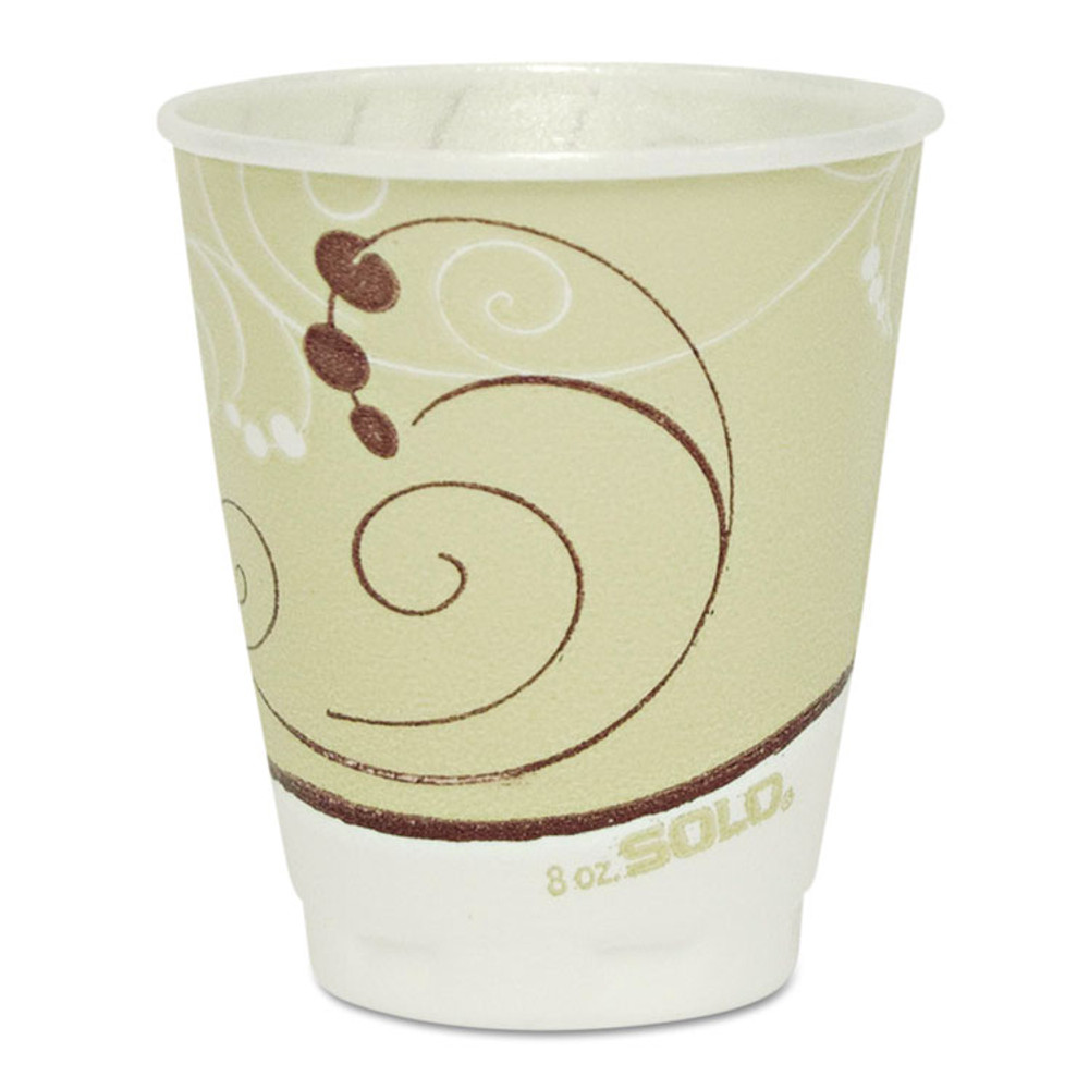 DART X8-J8002 Trophy Plus Dual Temperature Insulated Cups in Symphony Design, 8 oz, Foam, Beige, 1,000/Carton