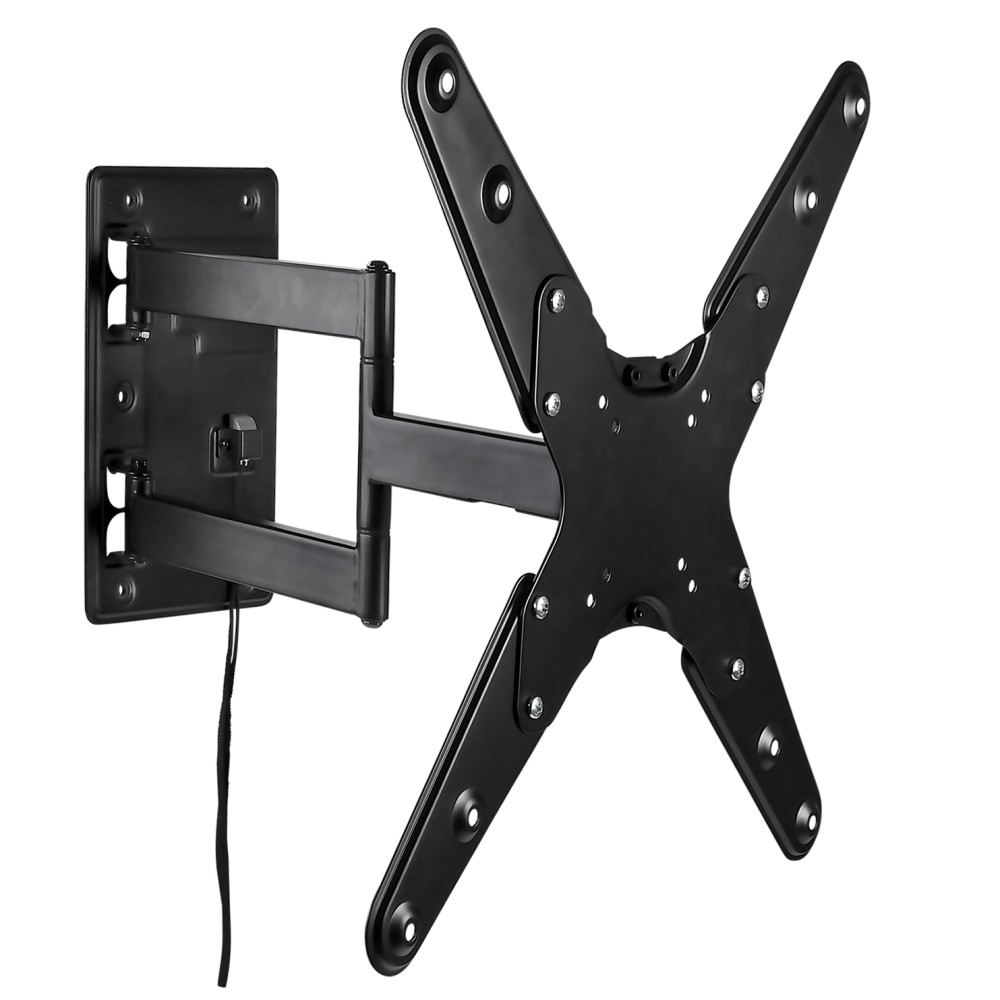 Add a full-service entertainment center to your RV with the Mount-It MI-430 Lockable RV TV Wall Mount. Stopping pins help to reduce vibration while you are in motion, while tilt and swivel adjustments allow you to find the best viewing angle.  Compatible with screens up to 55in weighing up to 77 lb.  Made from durable steel with stopping pins to help reduce vibration.  Swivels 90 deg. and tilts 15 deg..  Extending arm brings the screen forward.  Locking design helps to prevent theft.  Detachable VESA plate.  Backed by the manufacturer"s 5-year limited warranty.