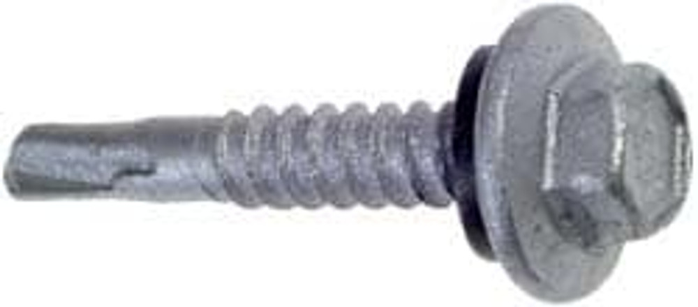 ITW Buildex 1389000 1/4", Hex Washer Head, Hex Drive, 7/8" Length Under Head, #1 Point, Self Drilling Screw