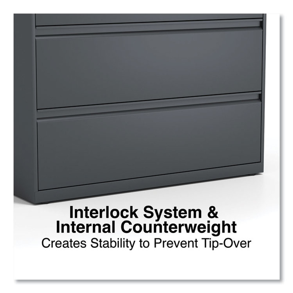 ALERA HLF4267CC Lateral File, 5 Legal/Letter/A4/A5-Size File Drawers, Charcoal, 42" x 18.63" x 67.63"