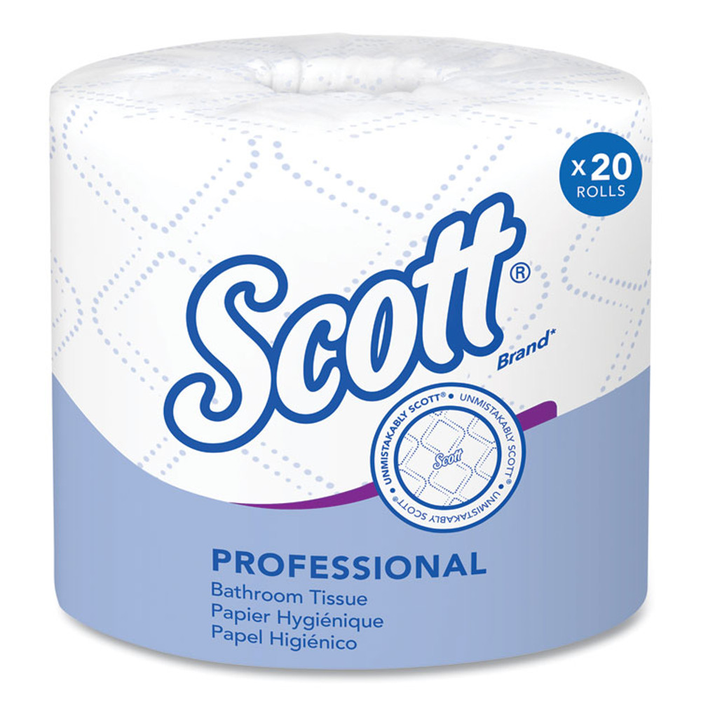 KIMBERLY-CLARK PROFESSIONAL Scott® 13607 Essential Standard Roll Bathroom Tissue for Business, Septic Safe, 2-Ply, White, 550 Sheets/Roll, 20 Rolls/Carton