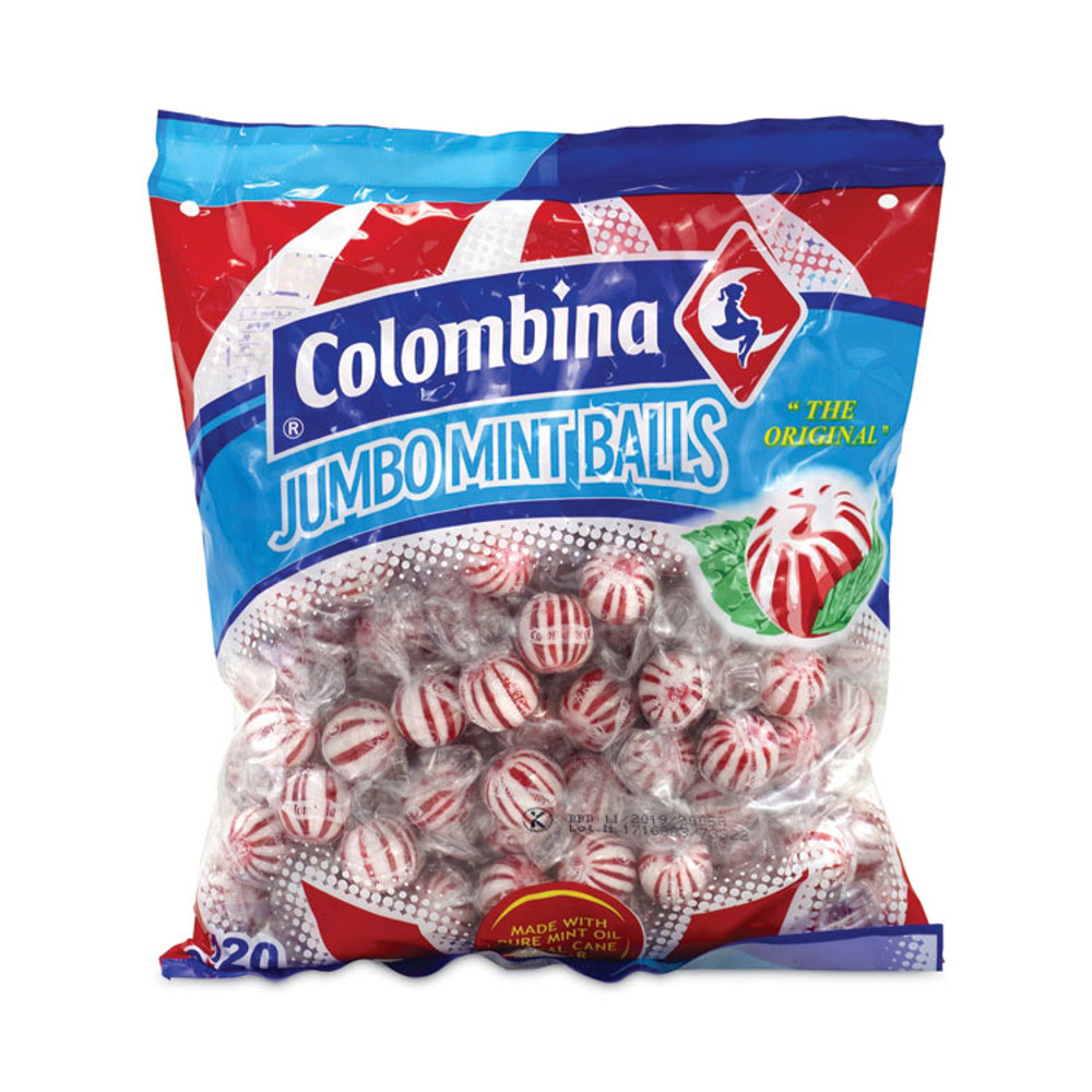 COLOMBINA S.A. 20900021 Jumbo Peppermint Balls Bag, 0.04 oz, 120 Balls/Bag, 1 Bag/Carton