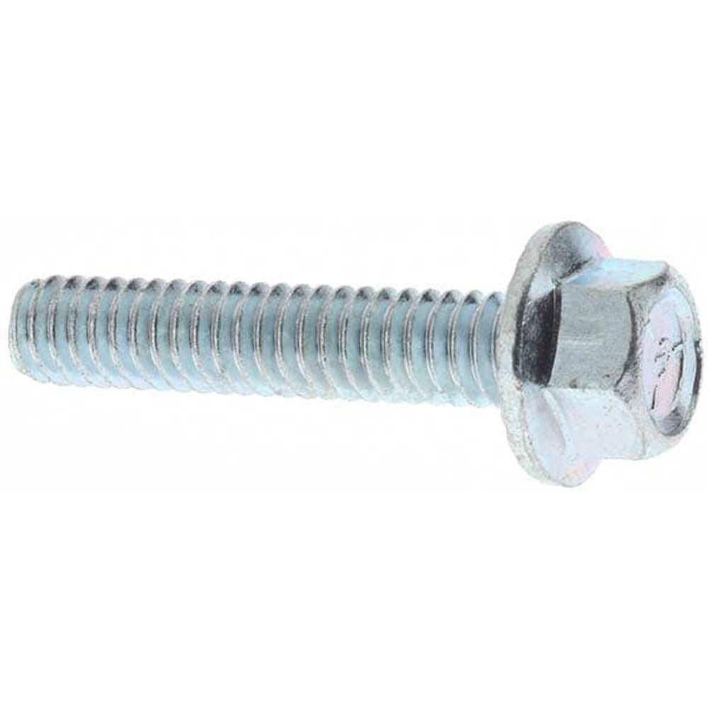 Value Collection KP24726 Serrated Flange Bolt: 1/4-20 UNC, 1-1/4" Length Under Head, Fully Threaded