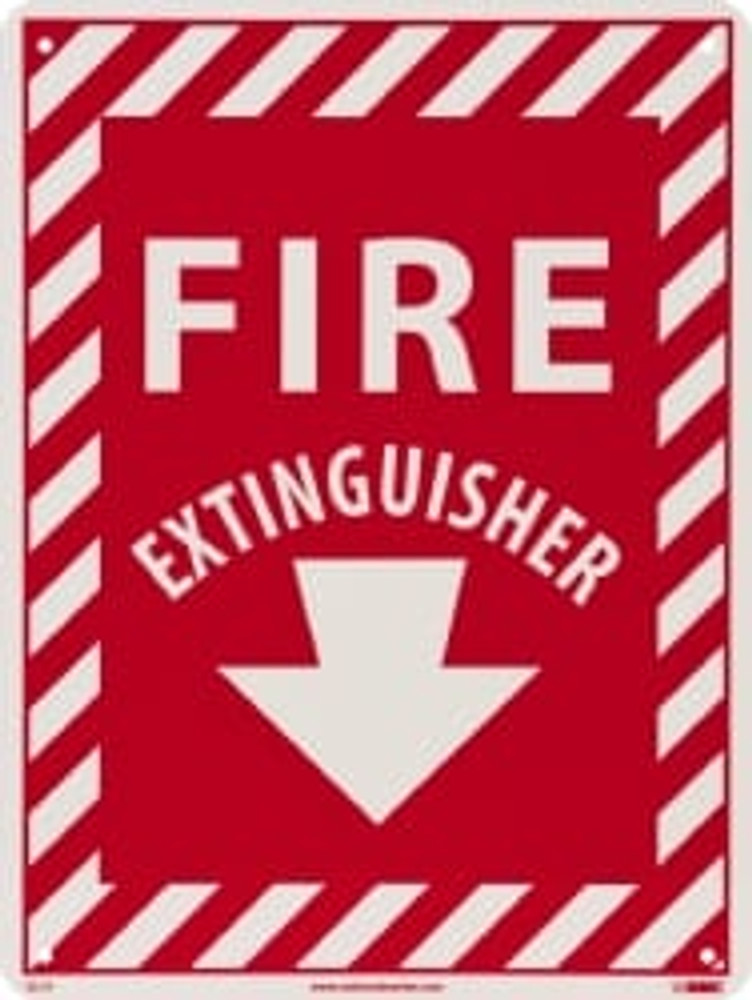 AccuformNMC GL10R Fire Extinguisher, Rigid Plastic Fire Sign