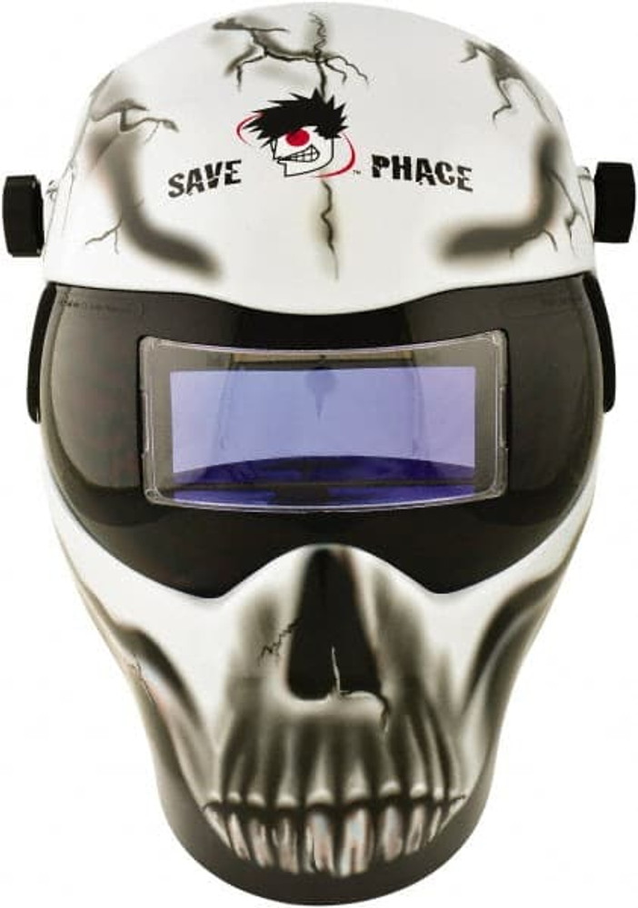 Save Phace 3010066 Welding Helmet: Black, White & Gray, Nylon, Shade 3 to 10, Non-Adjustable Adjustment