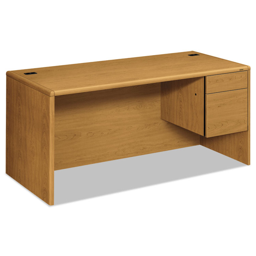 HON COMPANY 10783RCC 10700 Series "L" Workstation Desk with Three-Quarter Height Pedestal on Right, 66" x 30" x 29.5", Harvest