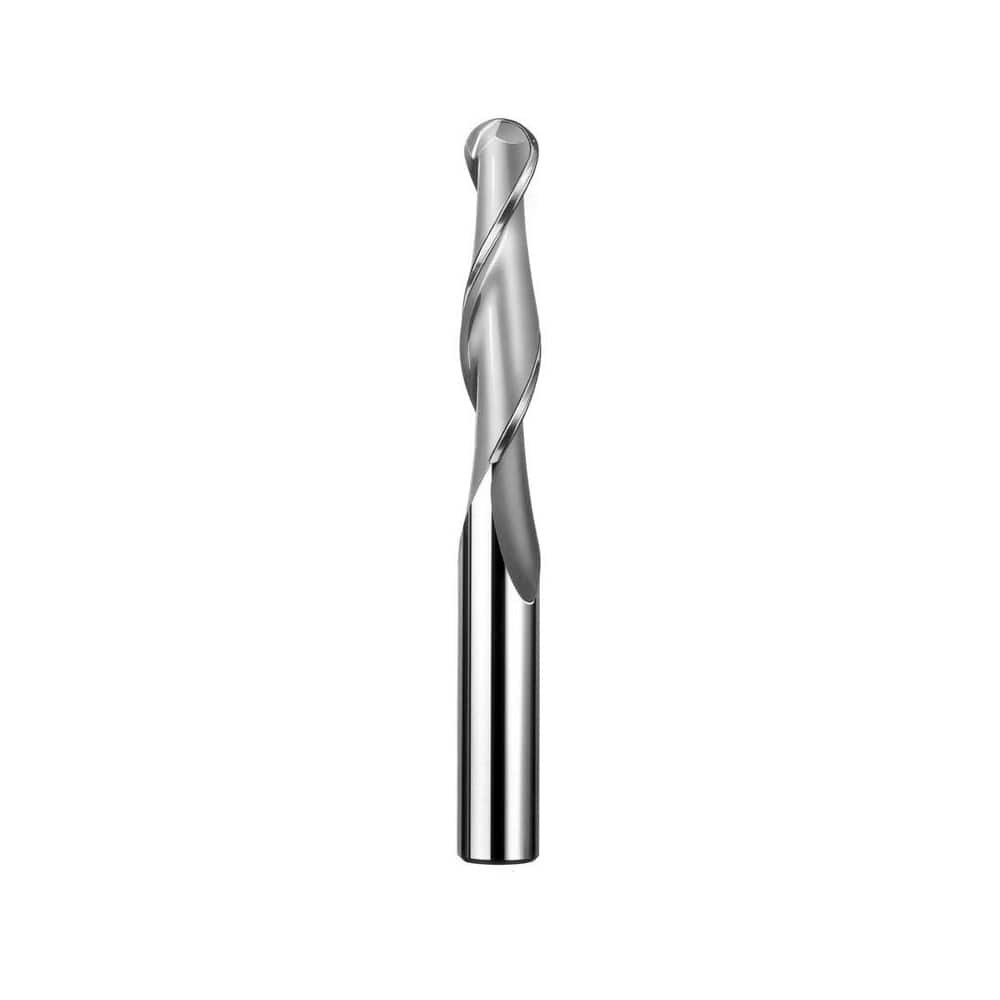 SGS 33342 Ball End Mill: 0.125" Dia, 0.75" LOC, 2 Flute, Solid Carbide