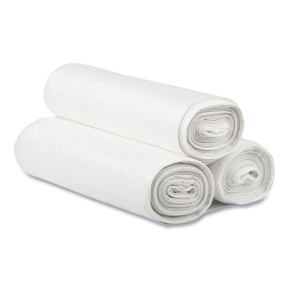 INTEGRATED BAGGING SYSTEMS Inteplast Group DT12GALW Draw-Tuff Institutional Draw-Tape Can Liners, Drawstring, 12 gal, 28" x 24", White, 25 Bags/Roll, 12 Rolls/Carton