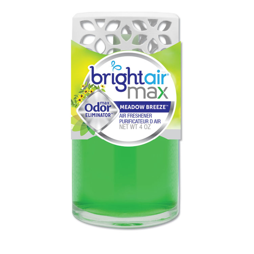 BRIGHT AIR 900441 Max Scented Oil Air Freshener, Meadow Breeze, 4 oz, 6/Carton