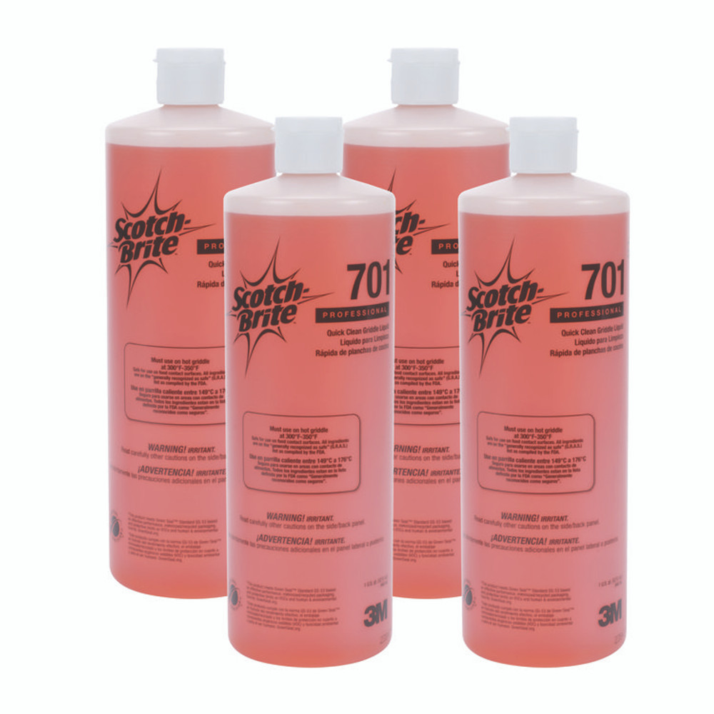 3M/COMMERCIAL TAPE DIV. Scotch-Brite™ PROFESSIONAL 26012 Quick Clean Griddle Liquid, 1 qt Bottle, 4/Carton