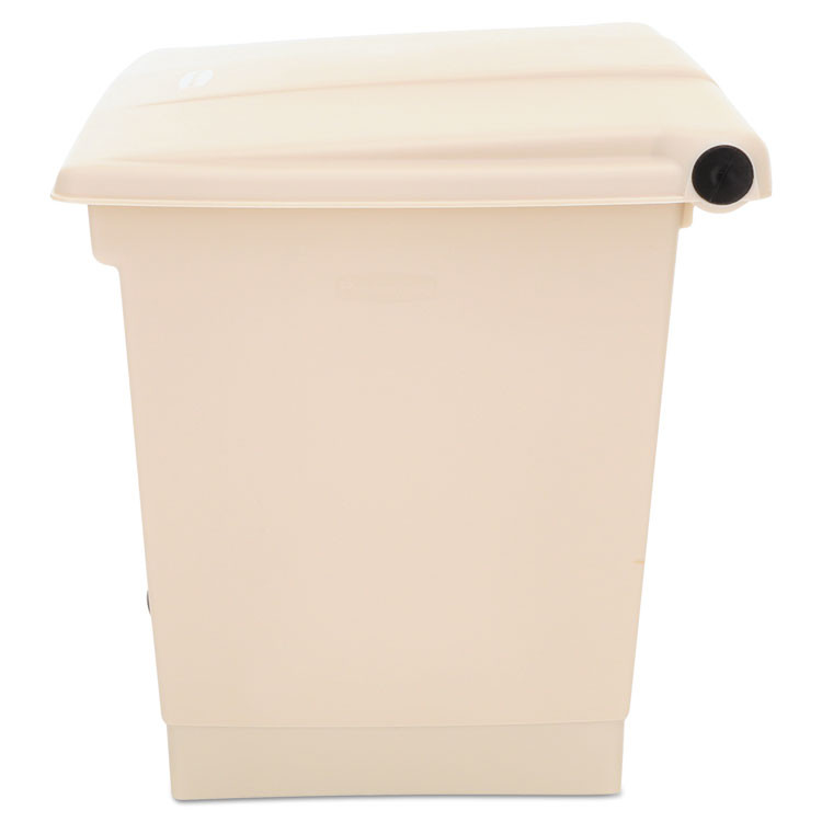 RUBBERMAID COMMERCIAL PROD. 6143 BEI Indoor Utility Step-On Waste Container, 8 gal, Plastic, Beige