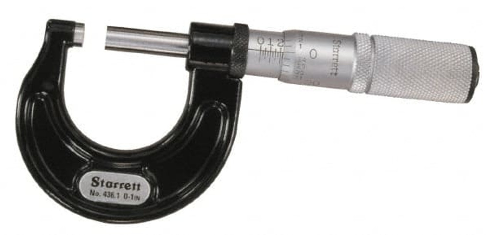 Starrett 68065 Mechanical Outside Micrometer: 0.01" Graduation