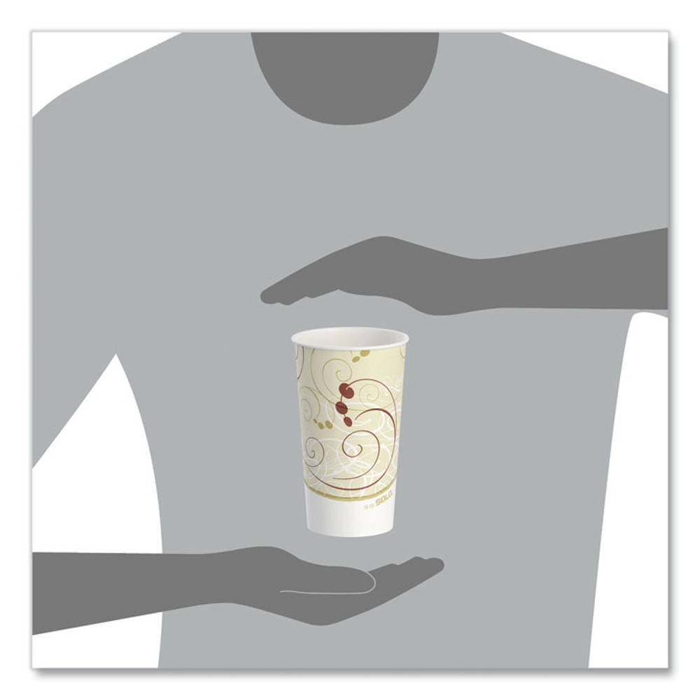 DART SOLO® RP16PSYM Double Sided Poly (DSP) Paper Cold Cups, 16 oz, Beige/White/Red, 50/Sleeve, 20 Sleeves/Carton