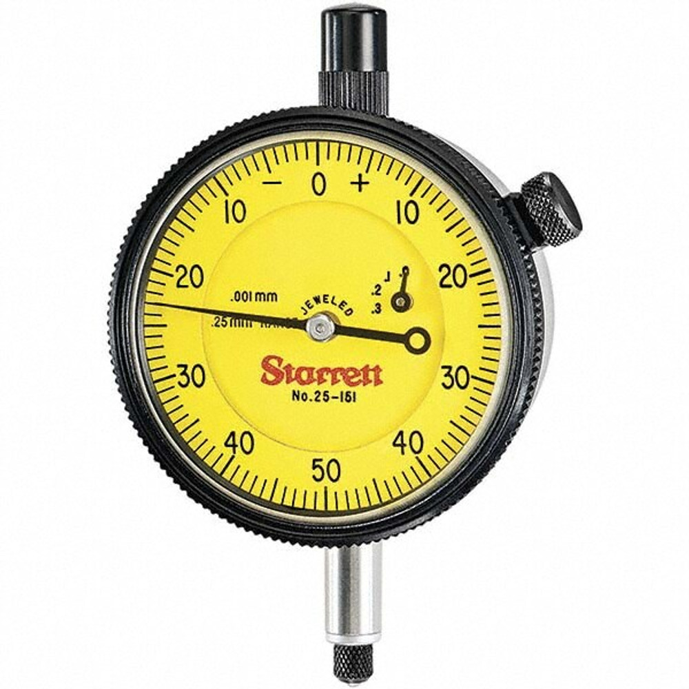 Starrett 68646 0.25mm Range, 0-50-0 Dial Reading, 0.001mm Graduation Dial Drop Indicator