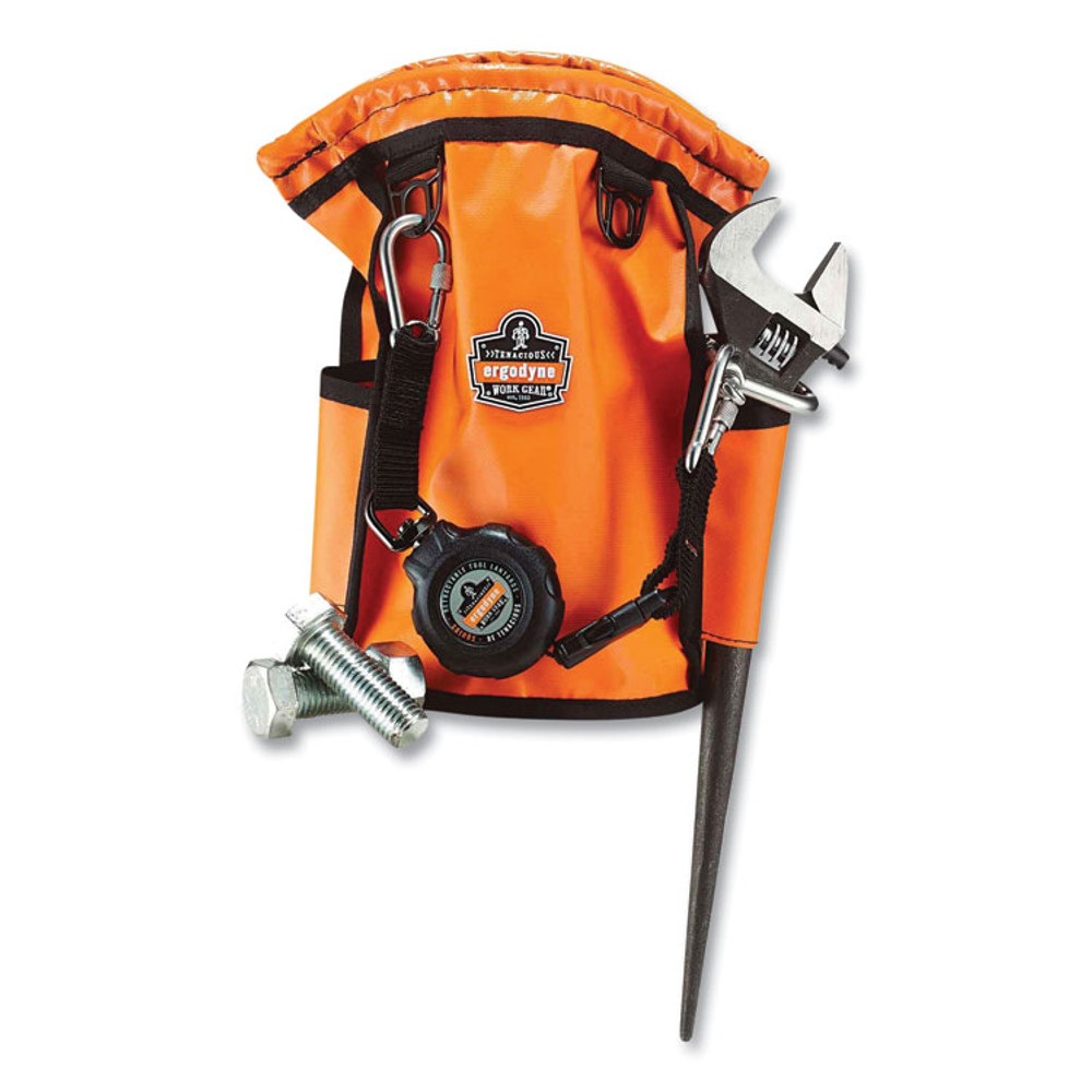 TENACIOUS HOLDINGS, INC. ergodyne® 13638 Arsenal 5538 Topped Parts Tarpaulin Pouch, 7.5 x 7.5 x 12, Tarpaulin, Orange