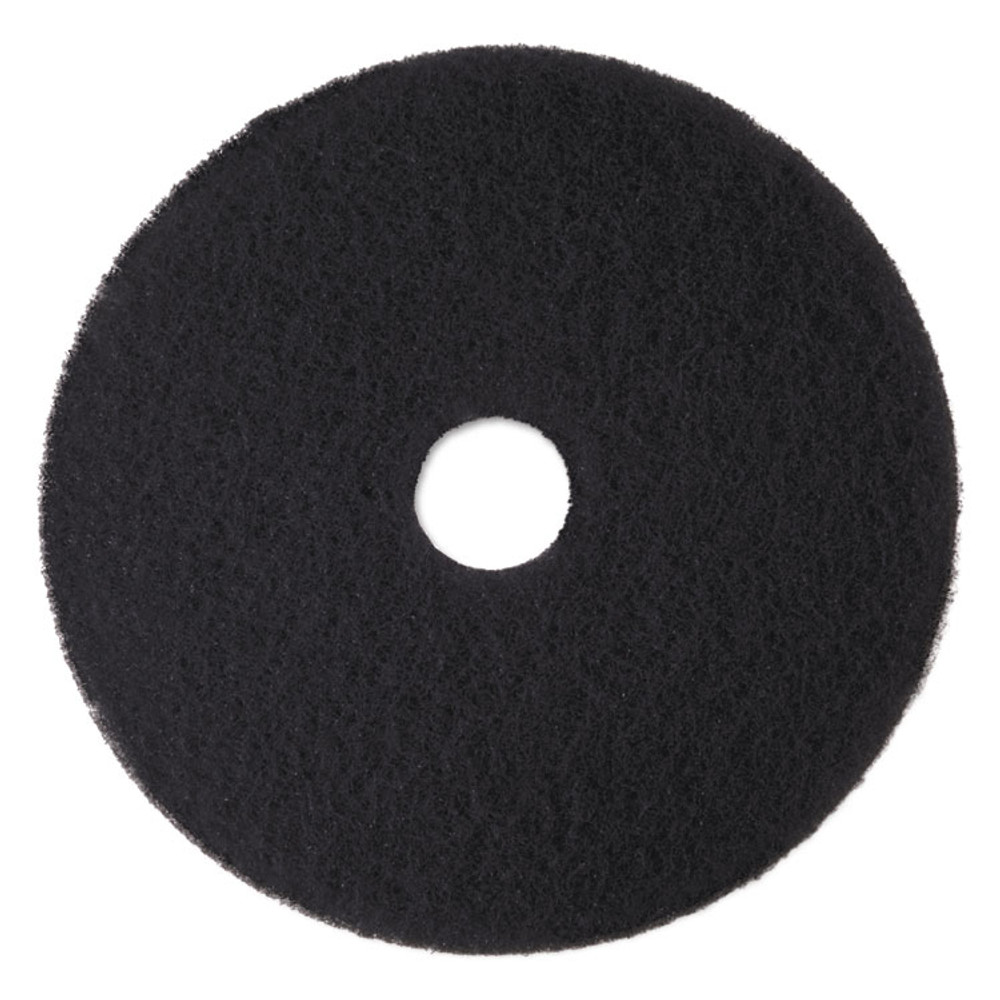 3M/COMMERCIAL TAPE DIV. 08273 Low-Speed High Productivity Floor Pads 7300, 15" Diameter, Black, 5/Carton