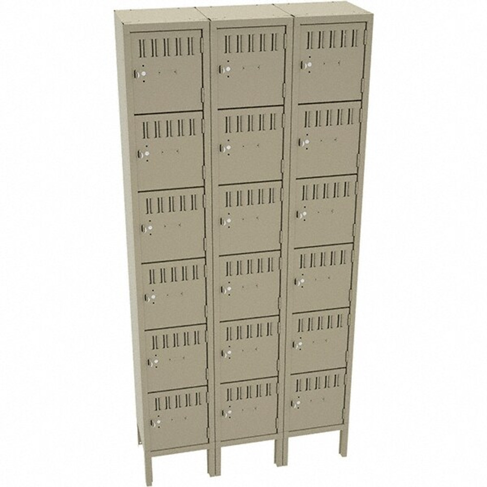 Tennsco BS6-121212-3SND 3-Wide Locker: 11" Deep,