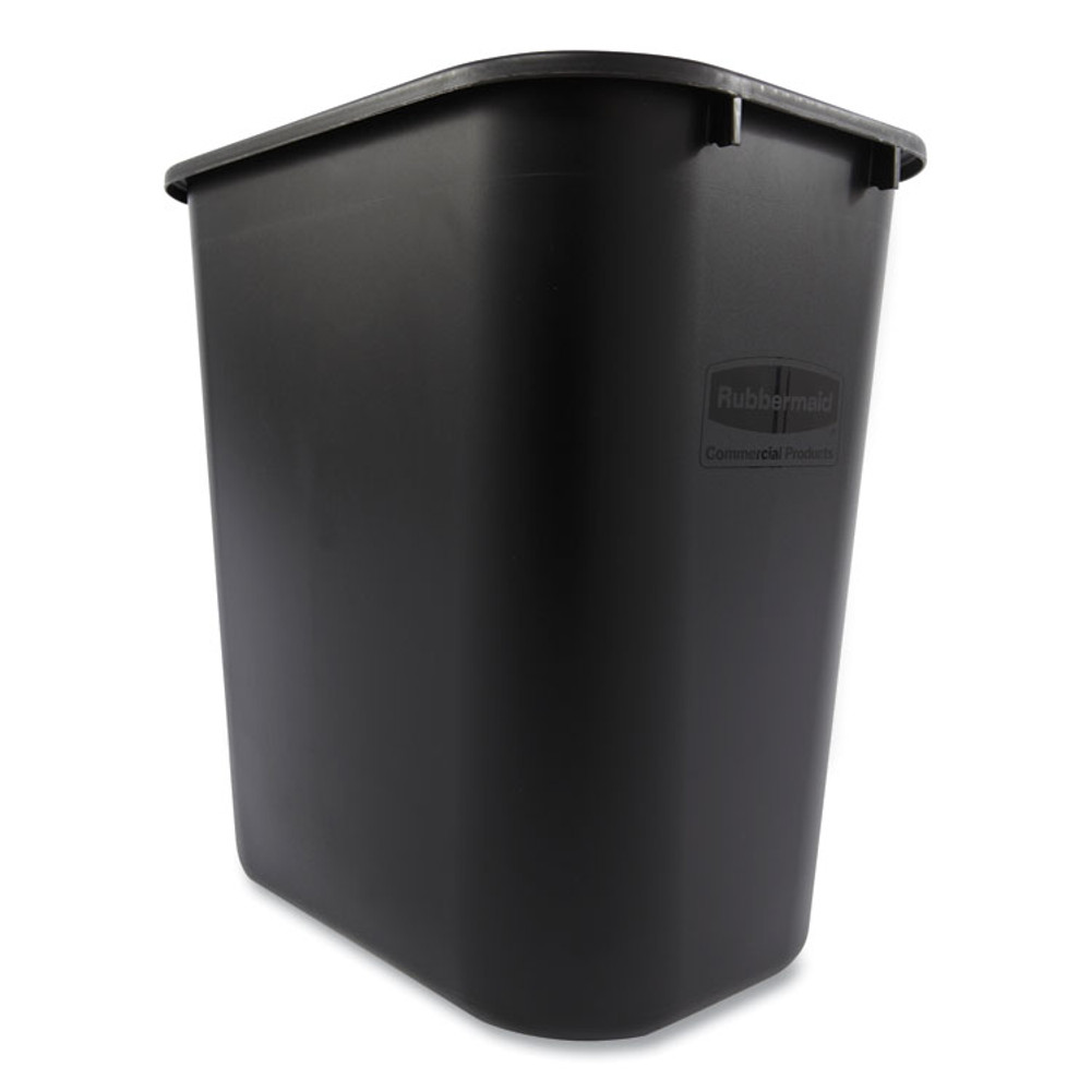 RUBBERMAID COMMERCIAL PROD. 295600BK Deskside Plastic Wastebasket, 7 gal, Plastic, Black